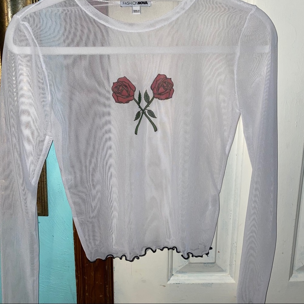 Sheer rose top 🌹 - Picture 2 of 2